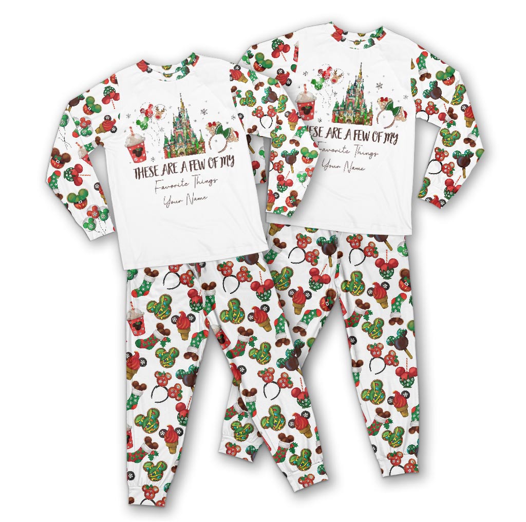 Personalized Christmas Pajama Set with Favorite Things Design for Family Pajamas Set GradoCreations