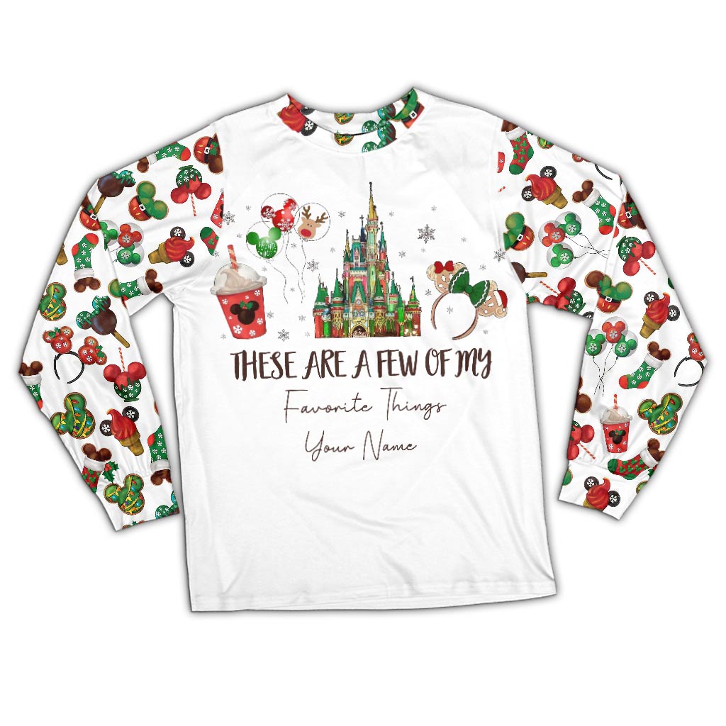 Personalized Christmas Pajama Set with Favorite Things Design for Family Pajamas Set GradoCreations