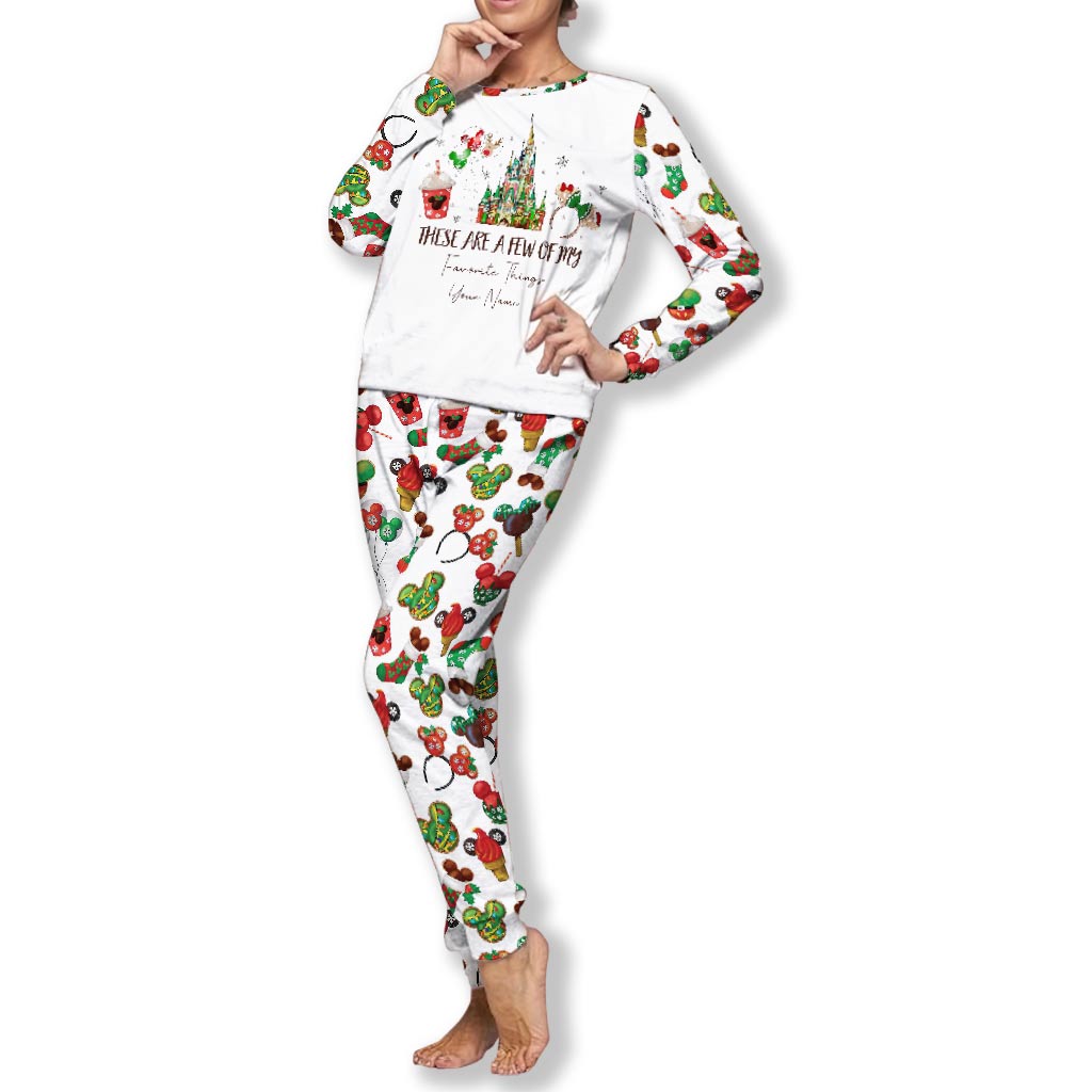 Personalized Christmas Pajama Set with Favorite Things Design for Family Pajamas Set GradoCreations