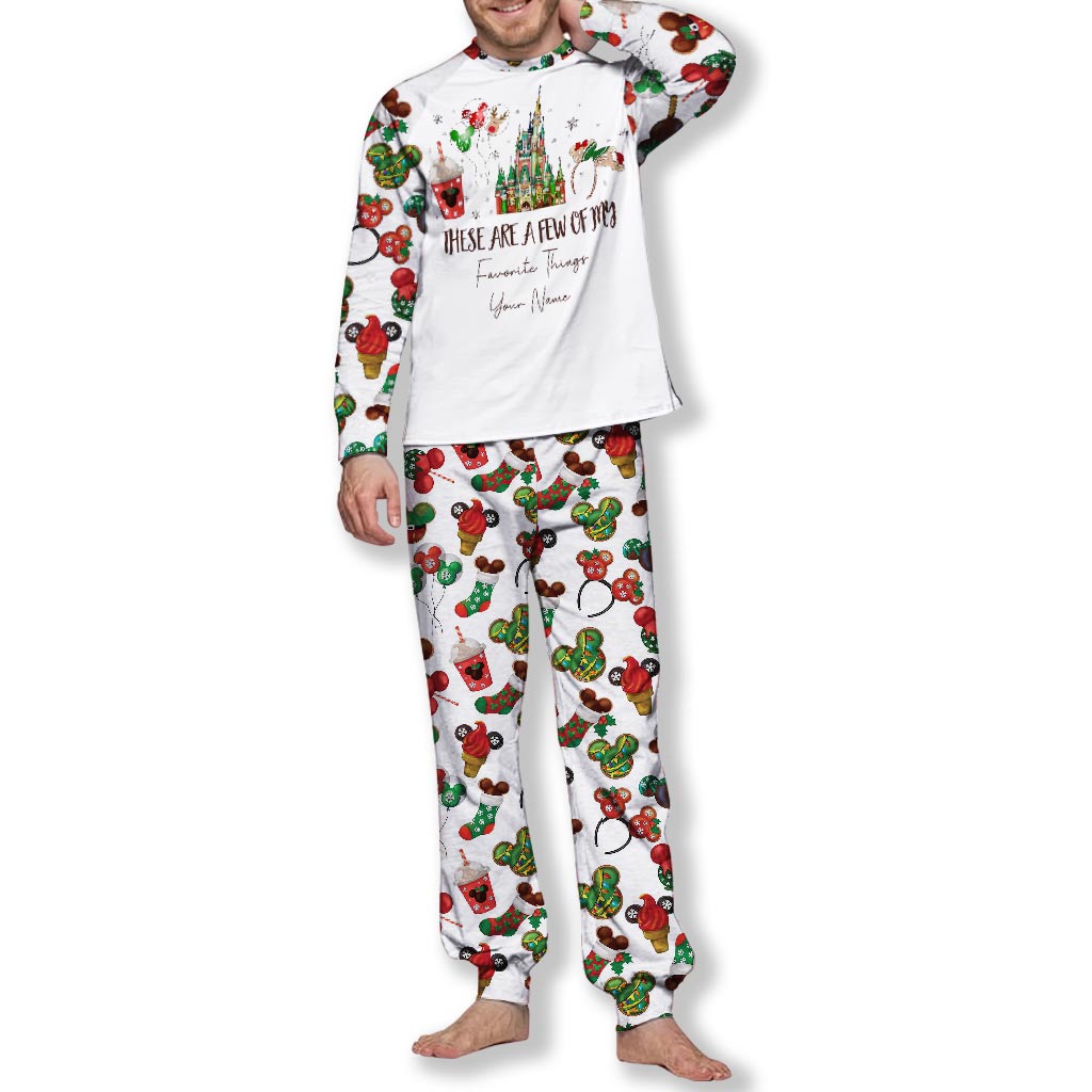 Personalized Christmas Pajama Set with Favorite Things Design for Family Pajamas Set GradoCreations