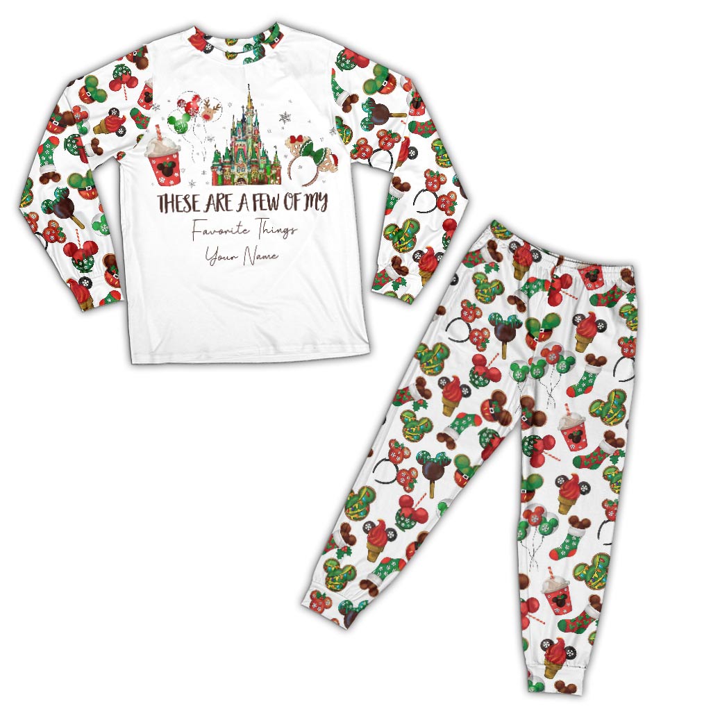 Personalized Christmas Pajama Set with Favorite Things Design for Family Pajamas Set GradoCreations