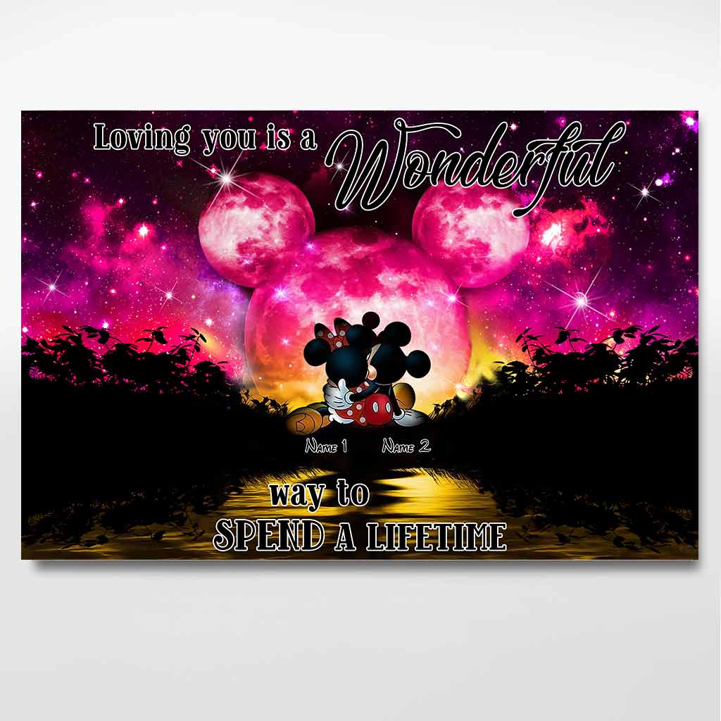 Personalized Couple Canvas Poster Loving You Gift for Anniversary Canvas and Poster GradoCreations