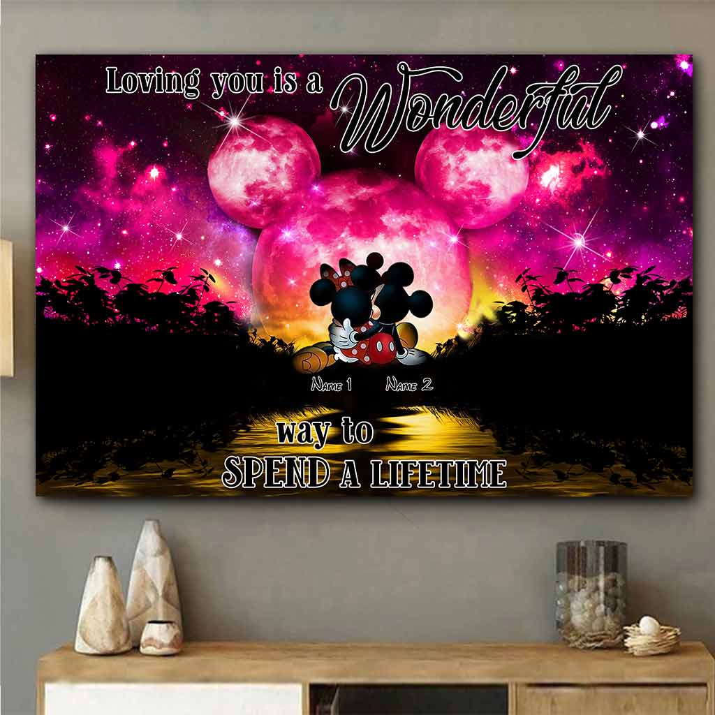 Personalized Couple Canvas Poster Loving You Gift for Anniversary Canvas and Poster GradoCreations