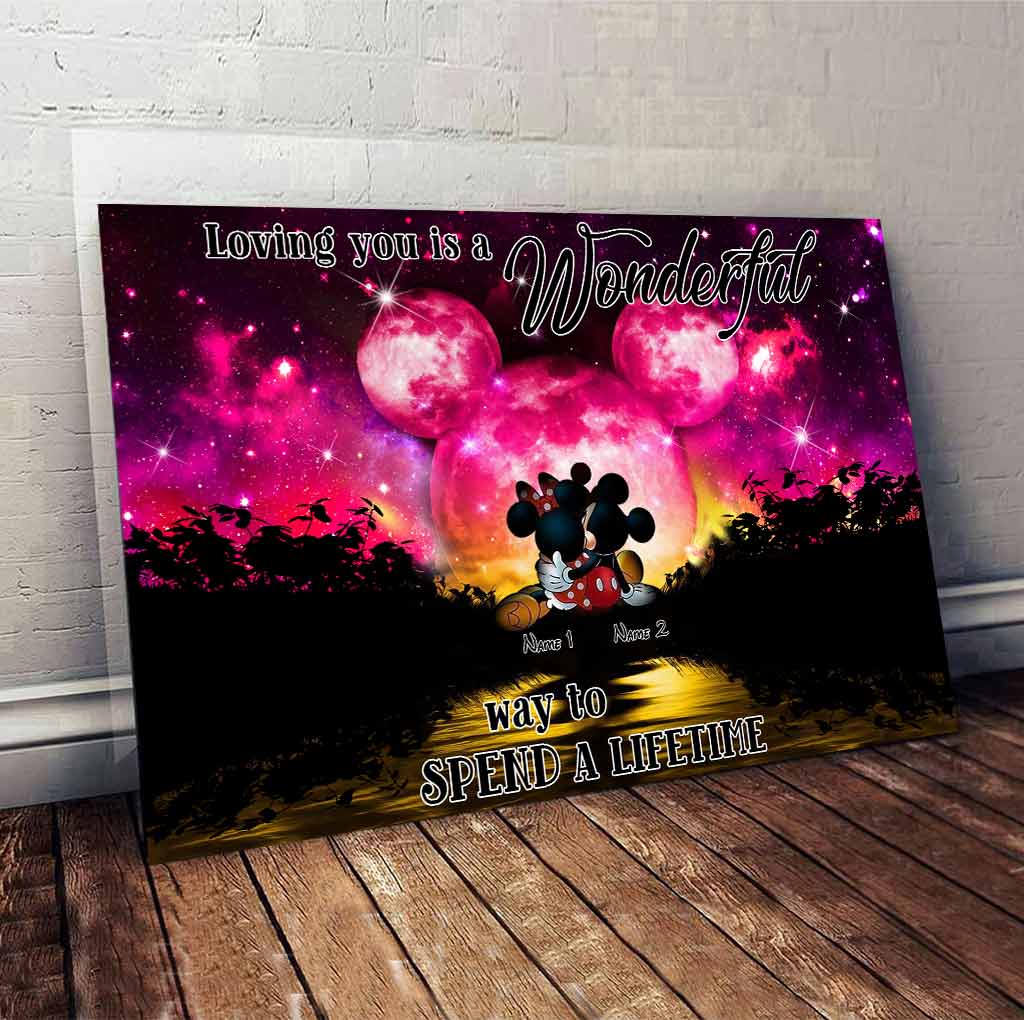 Personalized Couple Canvas Poster Loving You Gift for Anniversary Canvas and Poster GradoCreations