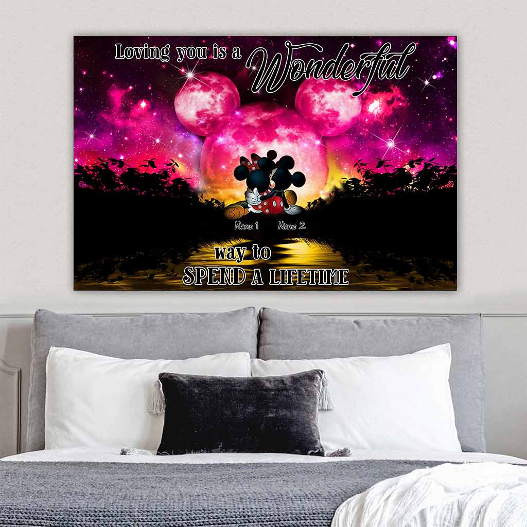 Personalized Couple Canvas Poster Loving You Gift for Anniversary Canvas and Poster GradoCreations