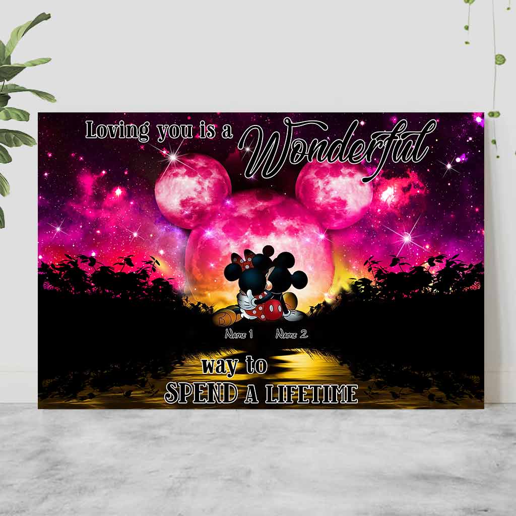 Personalized Couple Canvas Poster Loving You Gift for Anniversary Canvas and Poster GradoCreations