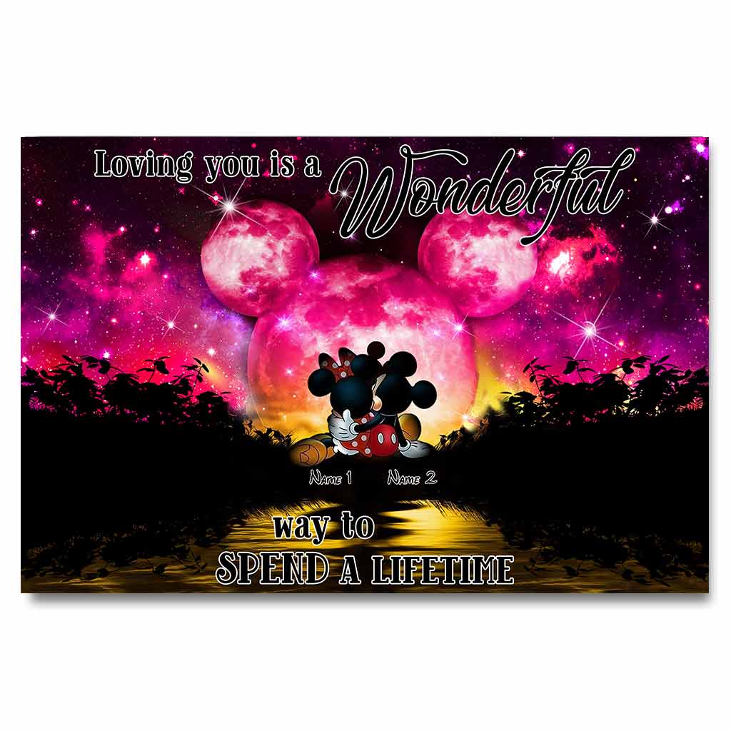 Personalized Couple Canvas Poster Loving You Gift for Anniversary Canvas and Poster GradoCreations