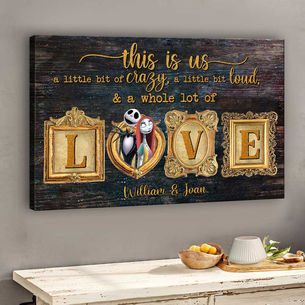 Personalized Nightmare Couple Canvas Art with Names Gift Canvas and Poster GradoCreations