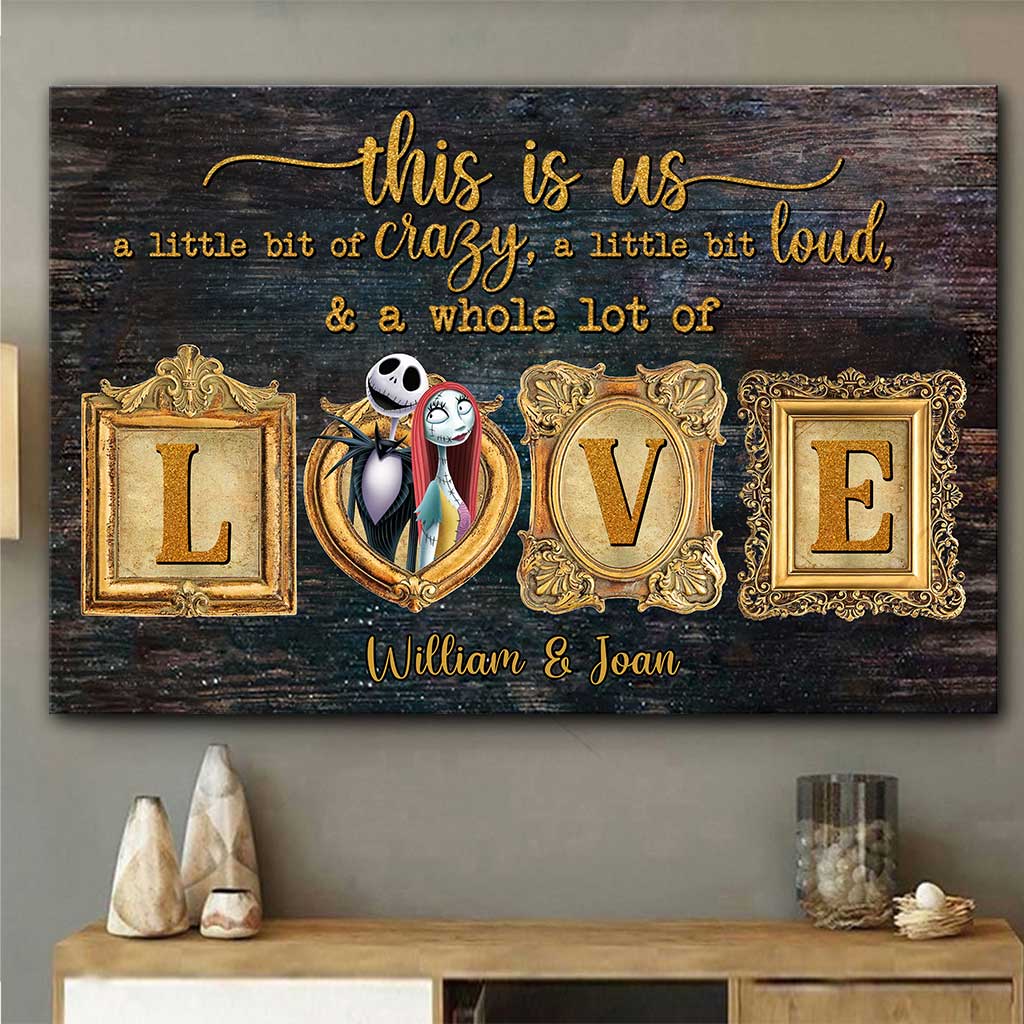 Personalized Nightmare Couple Canvas Art with Names Gift Canvas and Poster GradoCreations