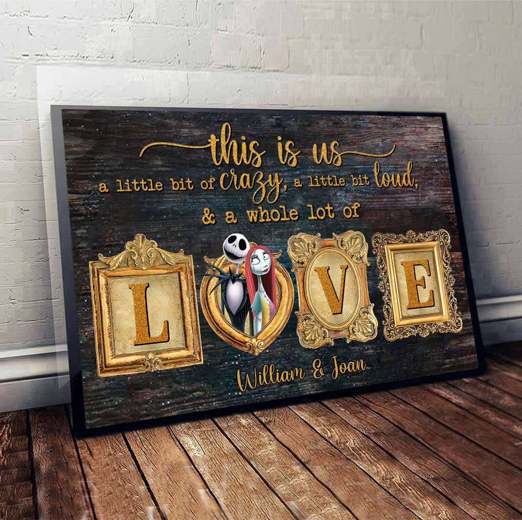 Personalized Nightmare Couple Canvas Art with Names Gift Canvas and Poster GradoCreations