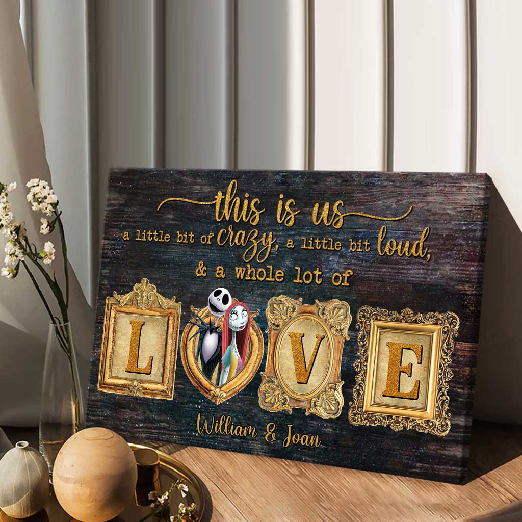 Personalized Nightmare Couple Canvas Art with Names Gift Canvas and Poster GradoCreations