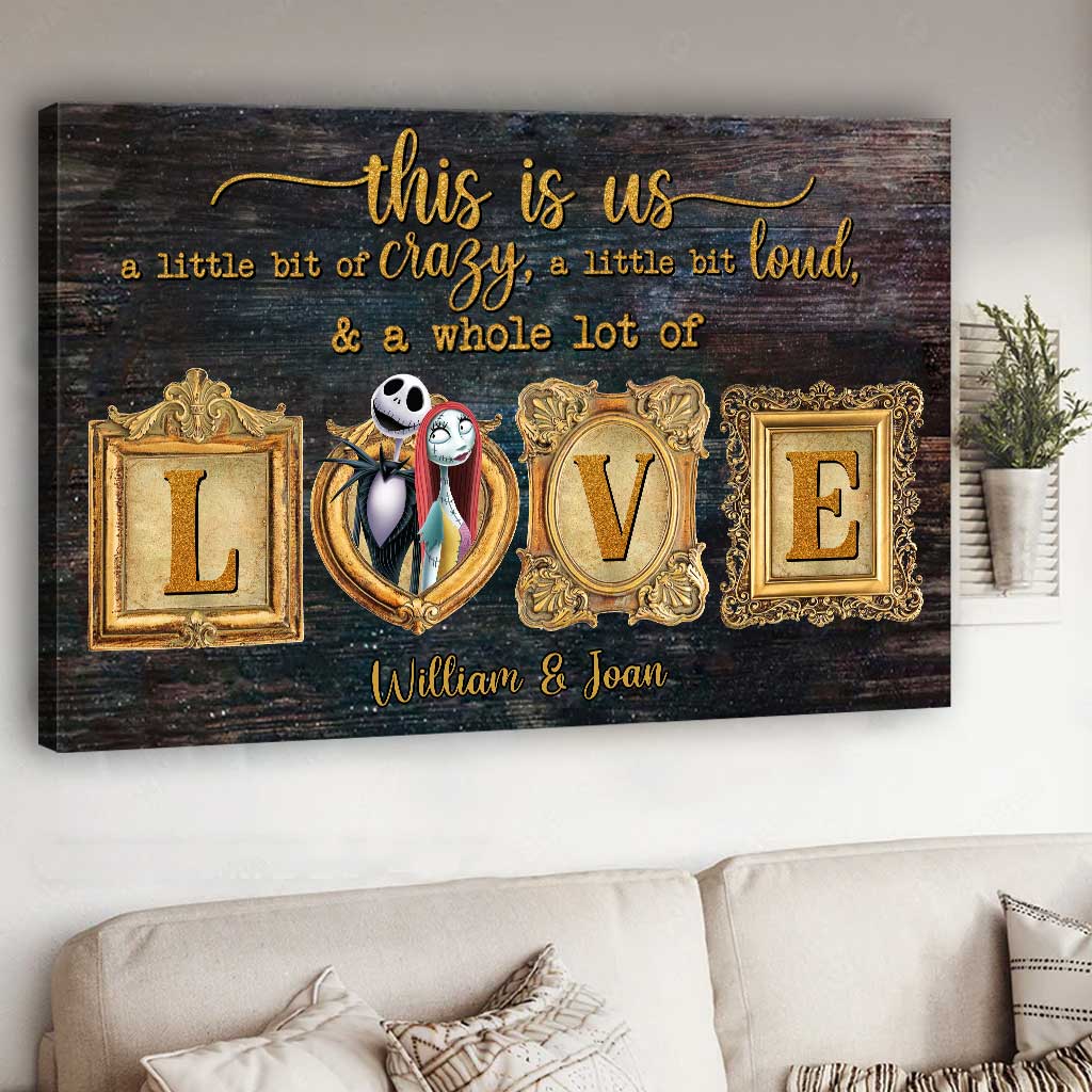 Personalized Nightmare Couple Canvas Art with Names Gift Canvas and Poster GradoCreations