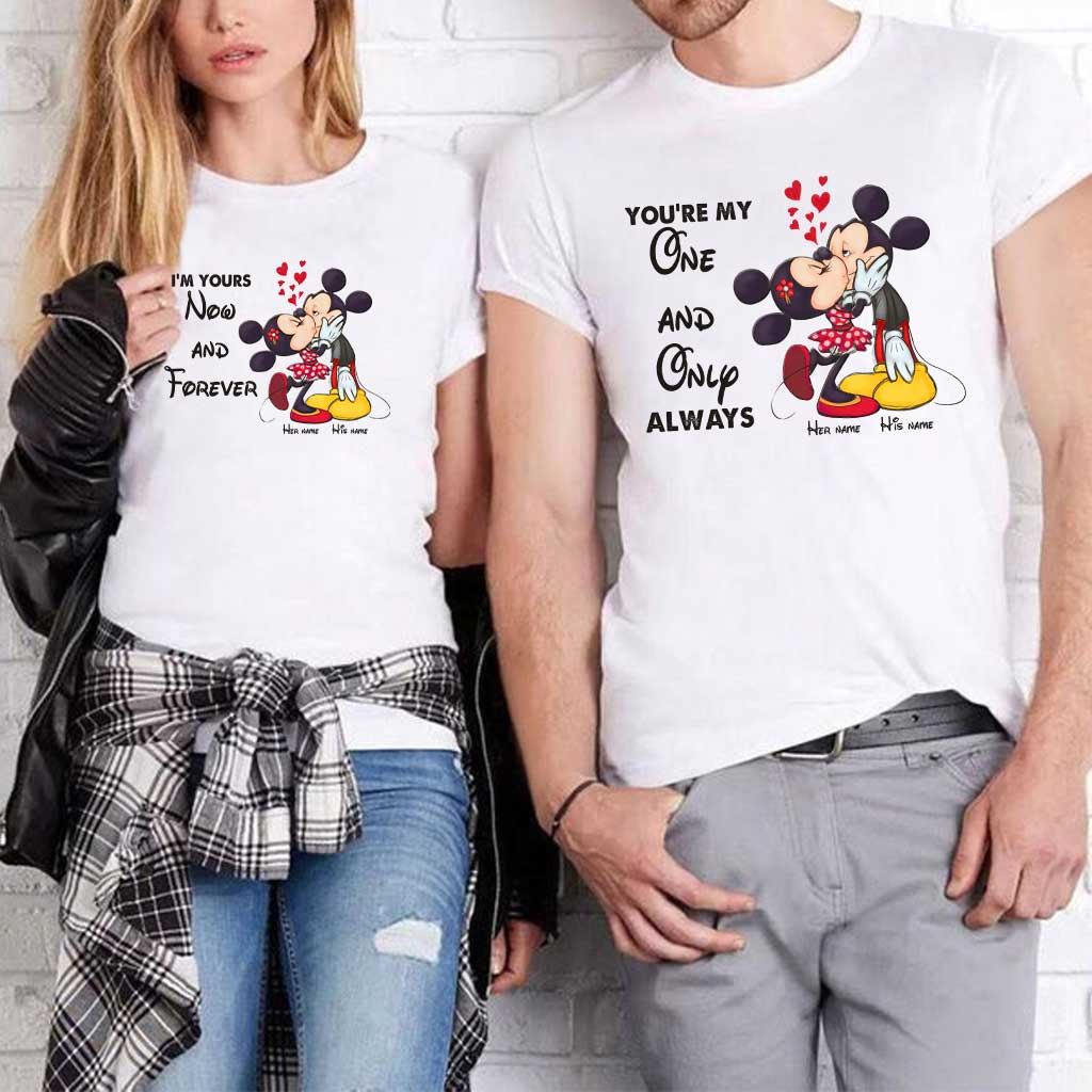 Personalized Couple T-shirt & Hoodie with Mickey Design | Custom Names Gift T-shirt & Hoodie GradoCreations