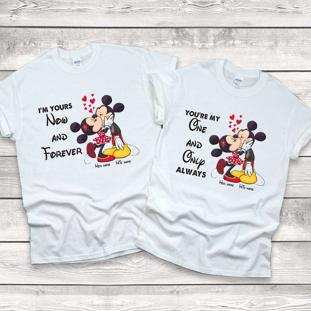Personalized Couple T-shirt & Hoodie with Mickey Design | Custom Names Gift T-shirt & Hoodie GradoCreations