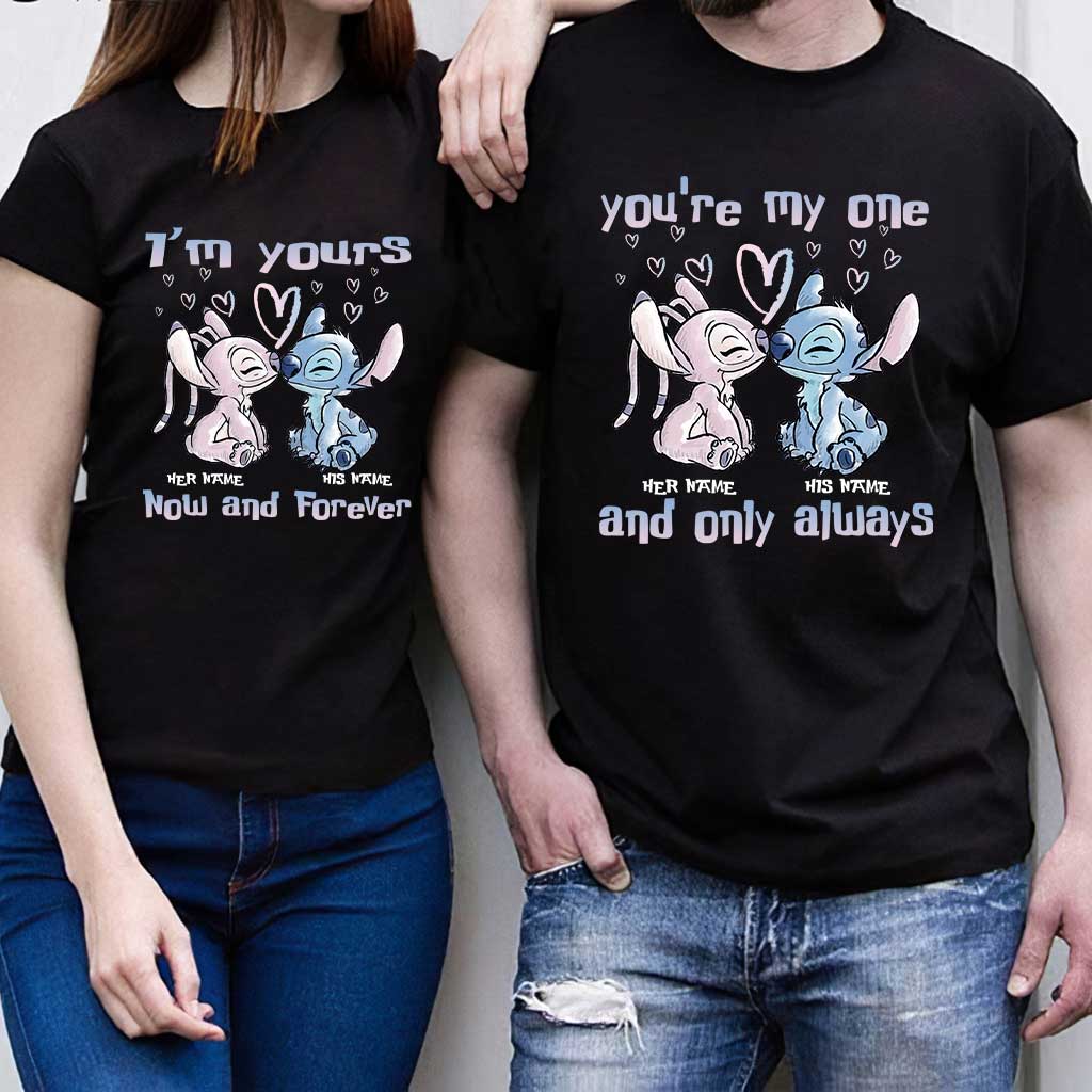 Personalized Ohana Couples T-shirt & Hoodie Gift Set T-shirt & Hoodie GradoCreations