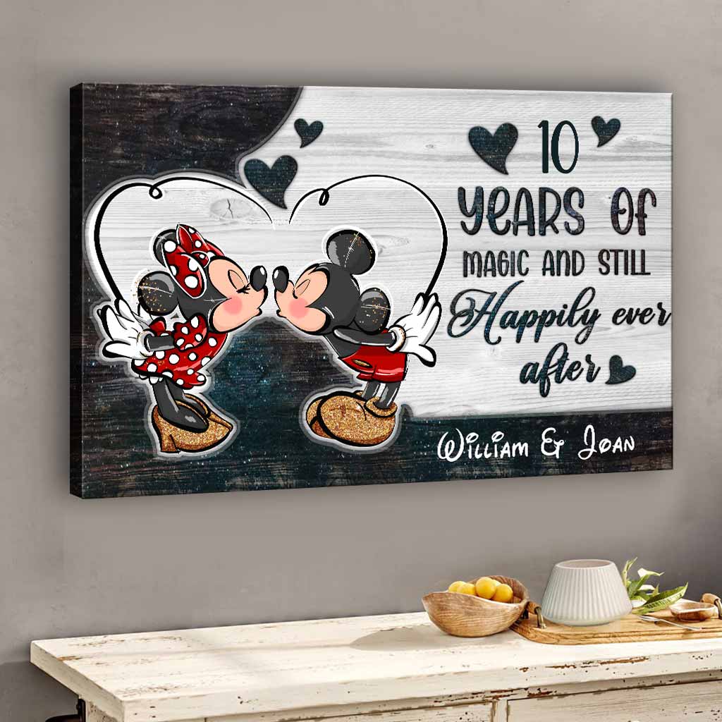 Personalized Mickey Mouse Canvas Art Gift for Couple Anniversary Canvas and Poster GradoCreations