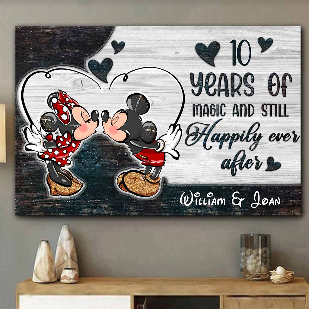 Personalized Mickey Mouse Canvas Art Gift for Couple Anniversary Canvas and Poster GradoCreations