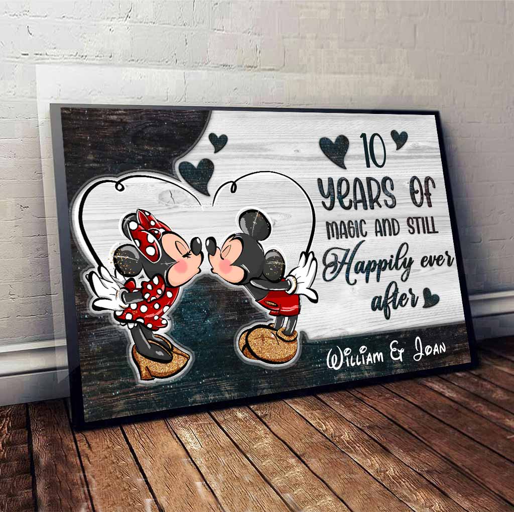 Personalized Mickey Mouse Canvas Art Gift for Couple Anniversary Canvas and Poster GradoCreations