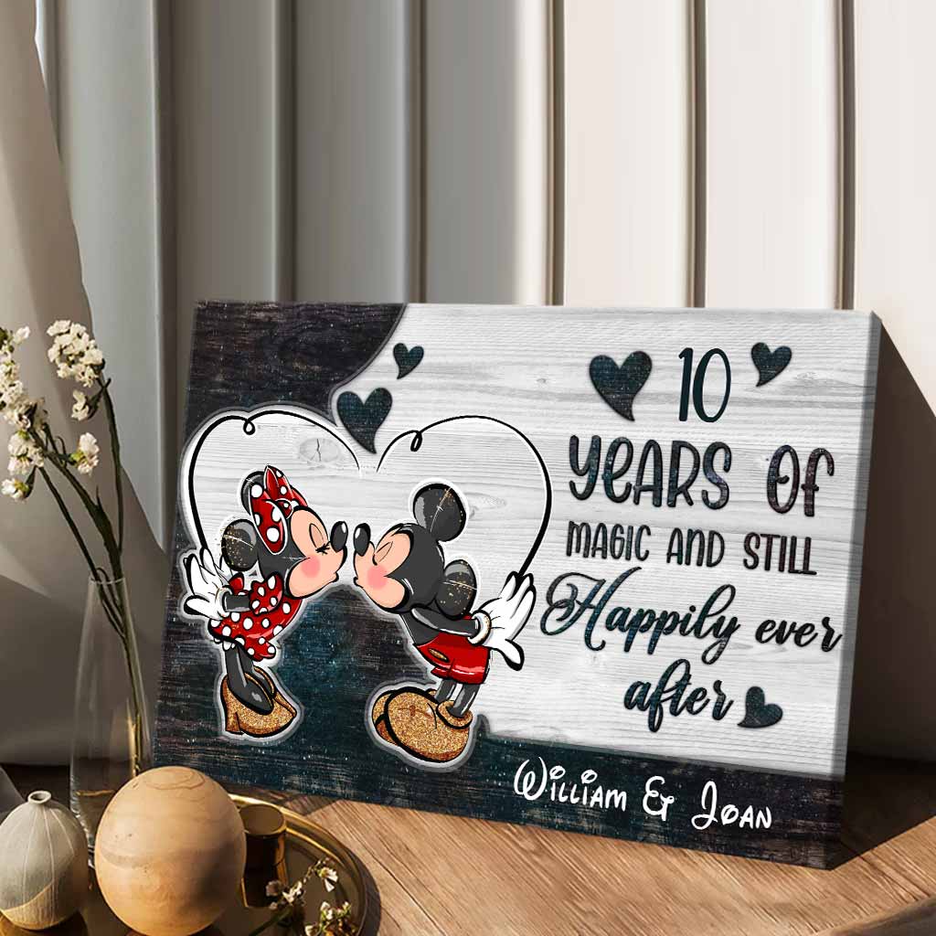 Personalized Mickey Mouse Canvas Art Gift for Couple Anniversary Canvas and Poster GradoCreations