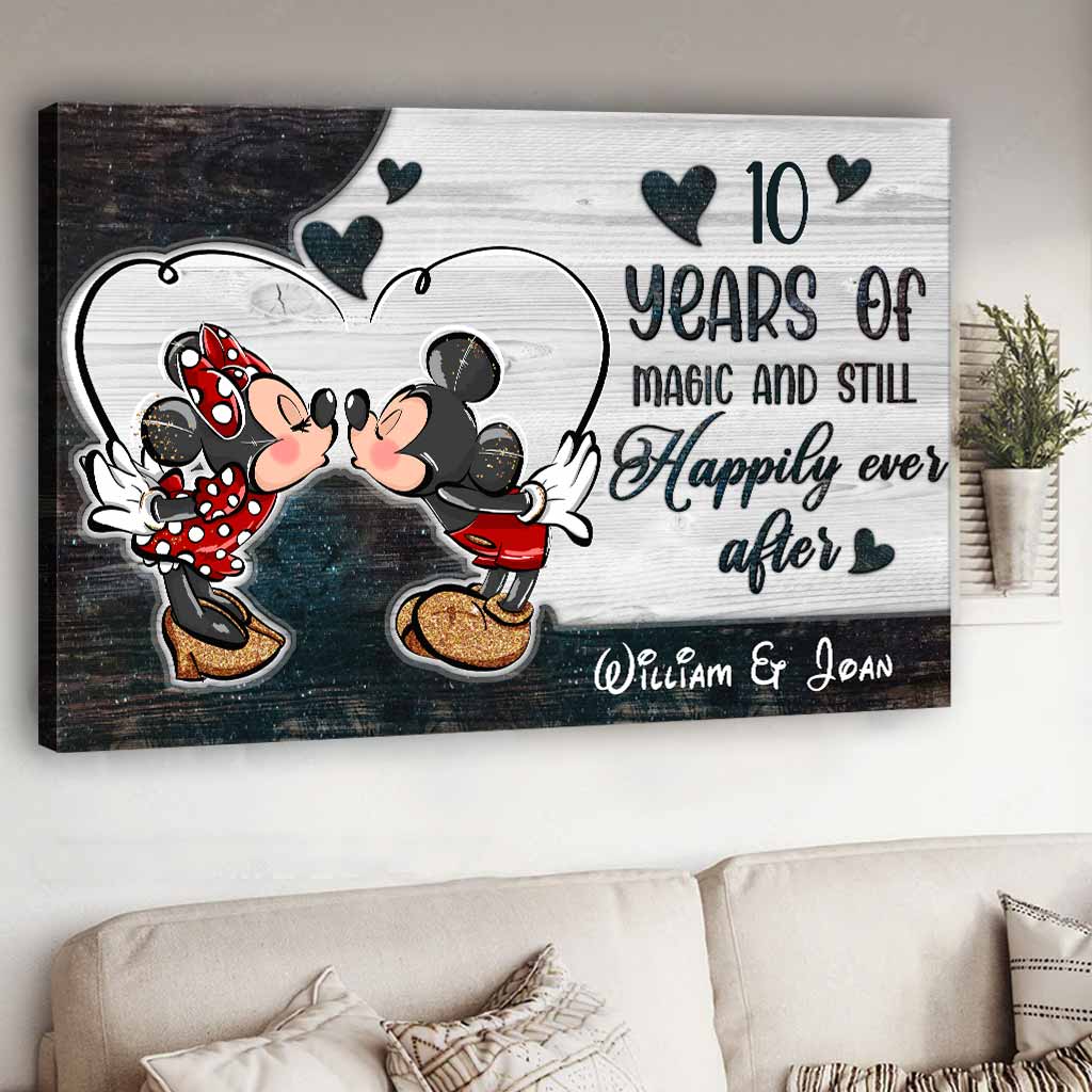 Personalized Mickey Mouse Canvas Art Gift for Couple Anniversary Canvas and Poster GradoCreations