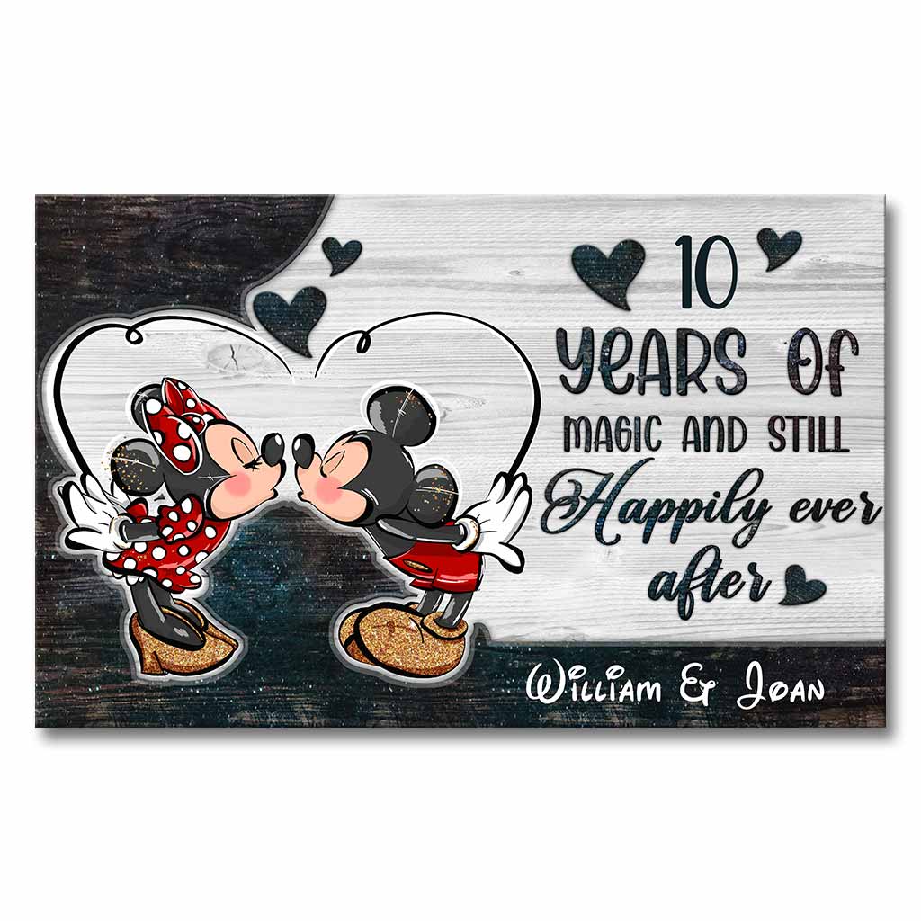 Personalized Mickey Mouse Canvas Art Gift for Couple Anniversary Canvas and Poster GradoCreations