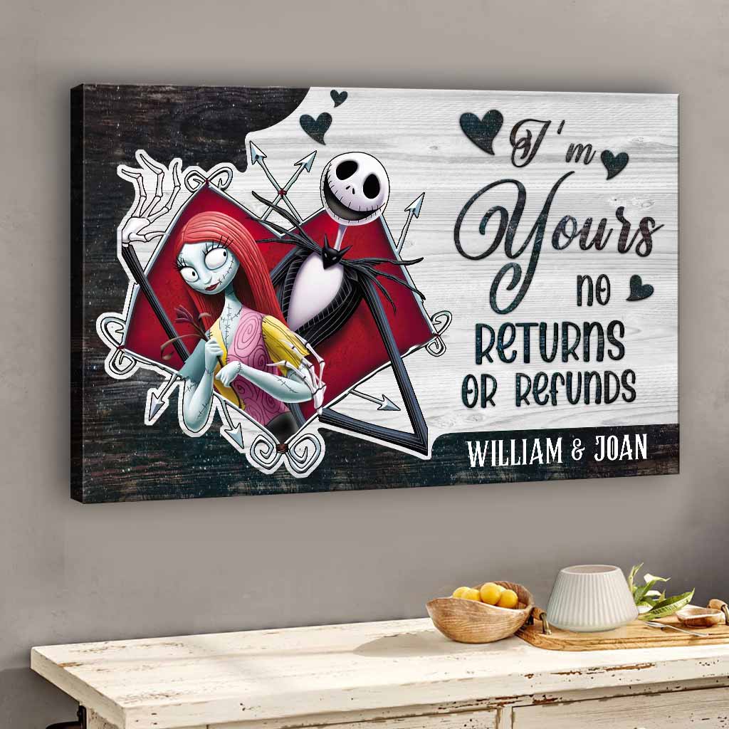 Personalized Nightmare Before Christmas Canvas Poster Couple Gift Canvas and Poster GradoCreations