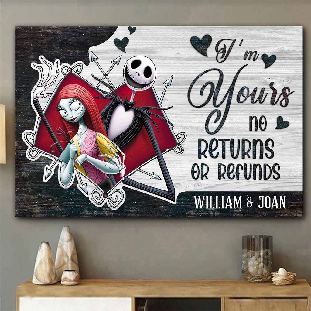 Personalized Nightmare Before Christmas Canvas Poster Couple Gift Canvas and Poster GradoCreations