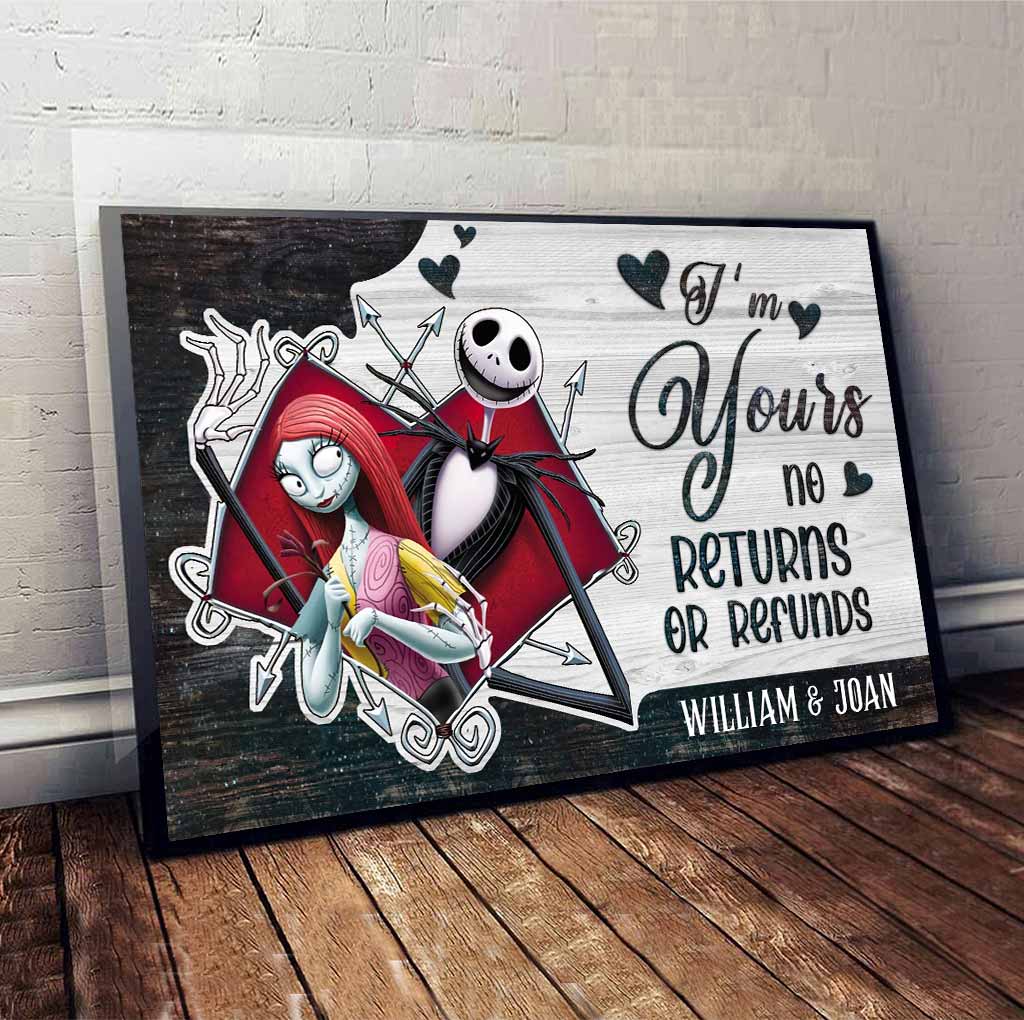 Personalized Nightmare Before Christmas Canvas Poster Couple Gift Canvas and Poster GradoCreations