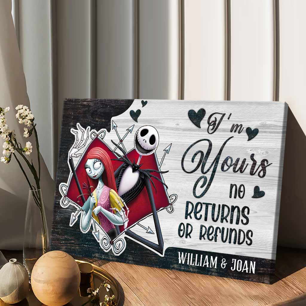 Personalized Nightmare Before Christmas Canvas Poster Couple Gift Canvas and Poster GradoCreations