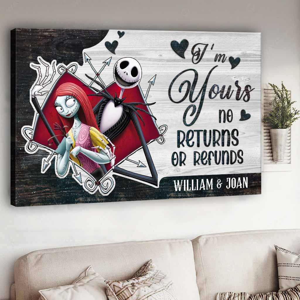 Personalized Nightmare Before Christmas Canvas Poster Couple Gift Canvas and Poster GradoCreations