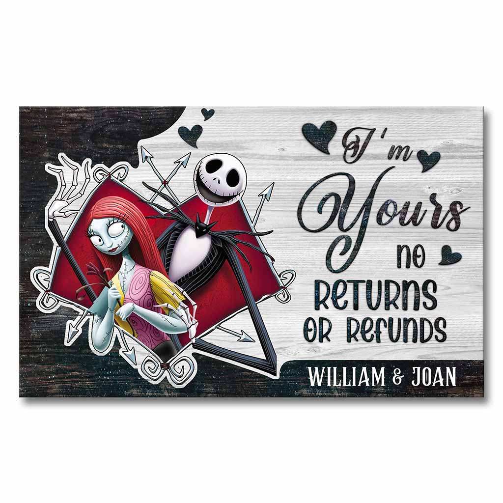 Personalized Nightmare Before Christmas Canvas Poster Couple Gift Canvas and Poster GradoCreations