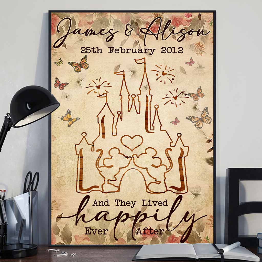 Personalized Wedding Anniversary Mouse Poster Custom Couple Gift Canvas and Poster GradoCreations