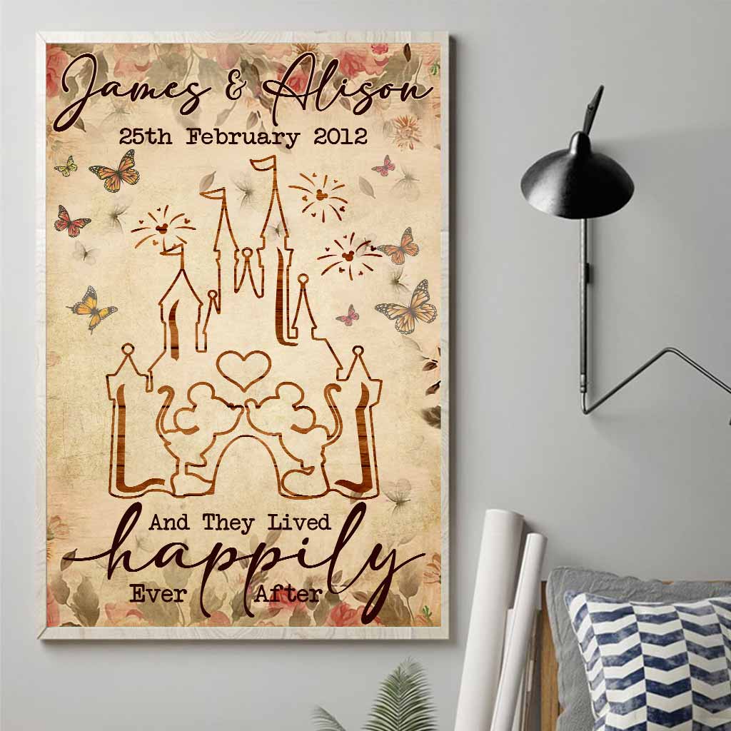 Personalized Wedding Anniversary Mouse Poster Custom Couple Gift Canvas and Poster GradoCreations