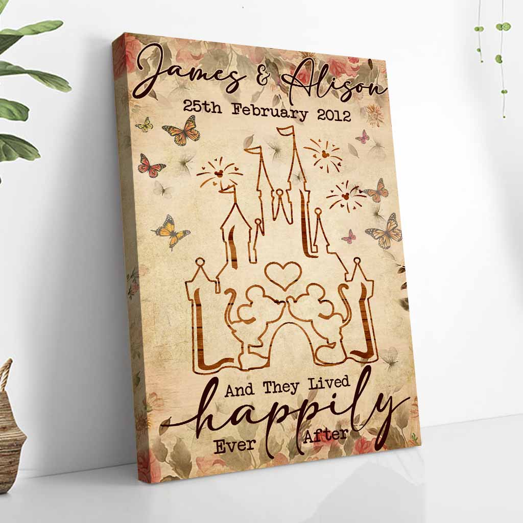 Personalized Wedding Anniversary Mouse Poster Custom Couple Gift Canvas and Poster GradoCreations
