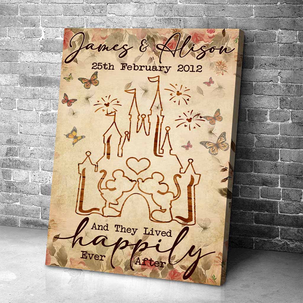Personalized Wedding Anniversary Mouse Poster Custom Couple Gift Canvas and Poster GradoCreations
