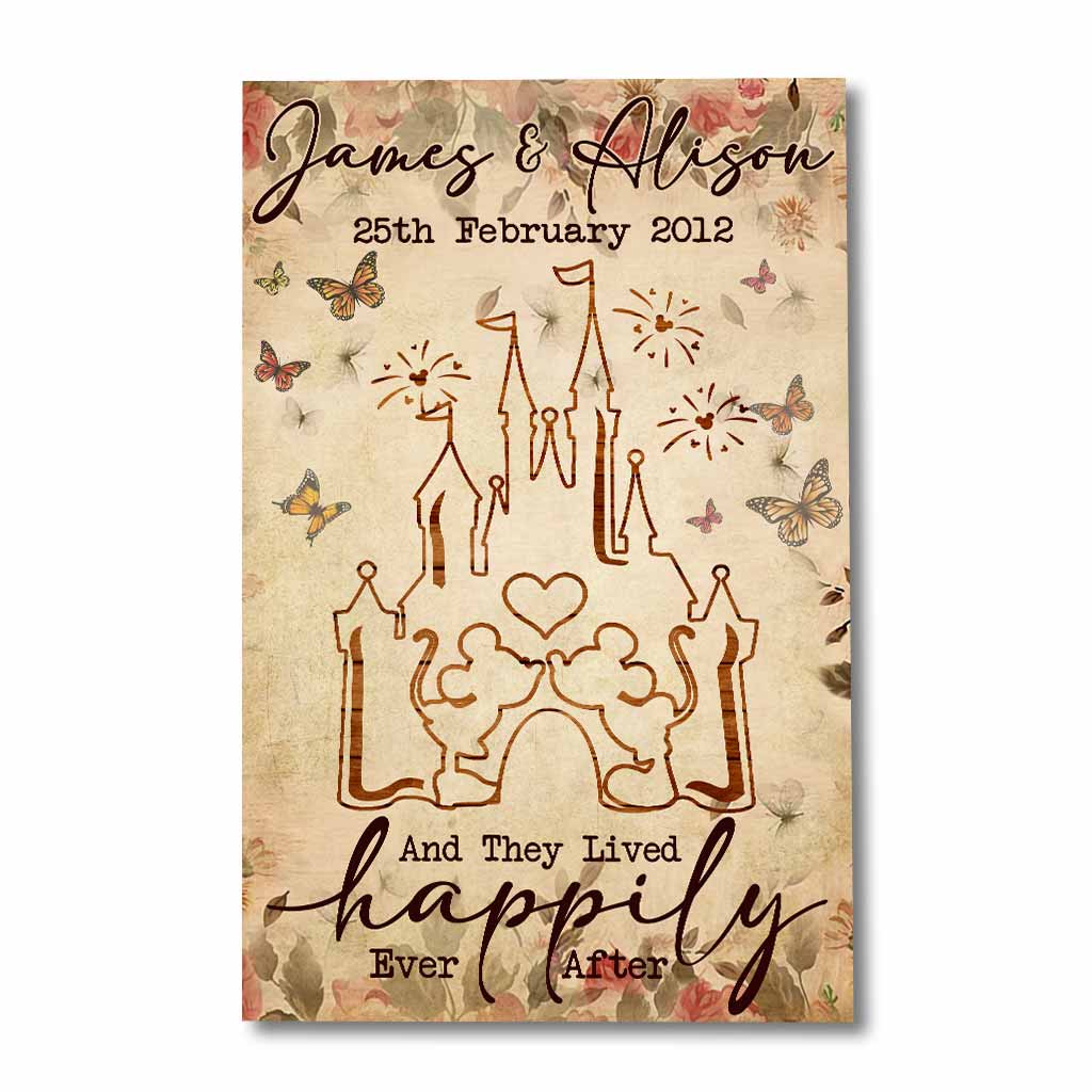 Personalized Wedding Anniversary Mouse Poster Custom Couple Gift Canvas and Poster GradoCreations