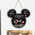 Personalized Mickey Mouse Wood Sign Custom Name Gift for Couple Anniversary Wood Sign GradoCreations