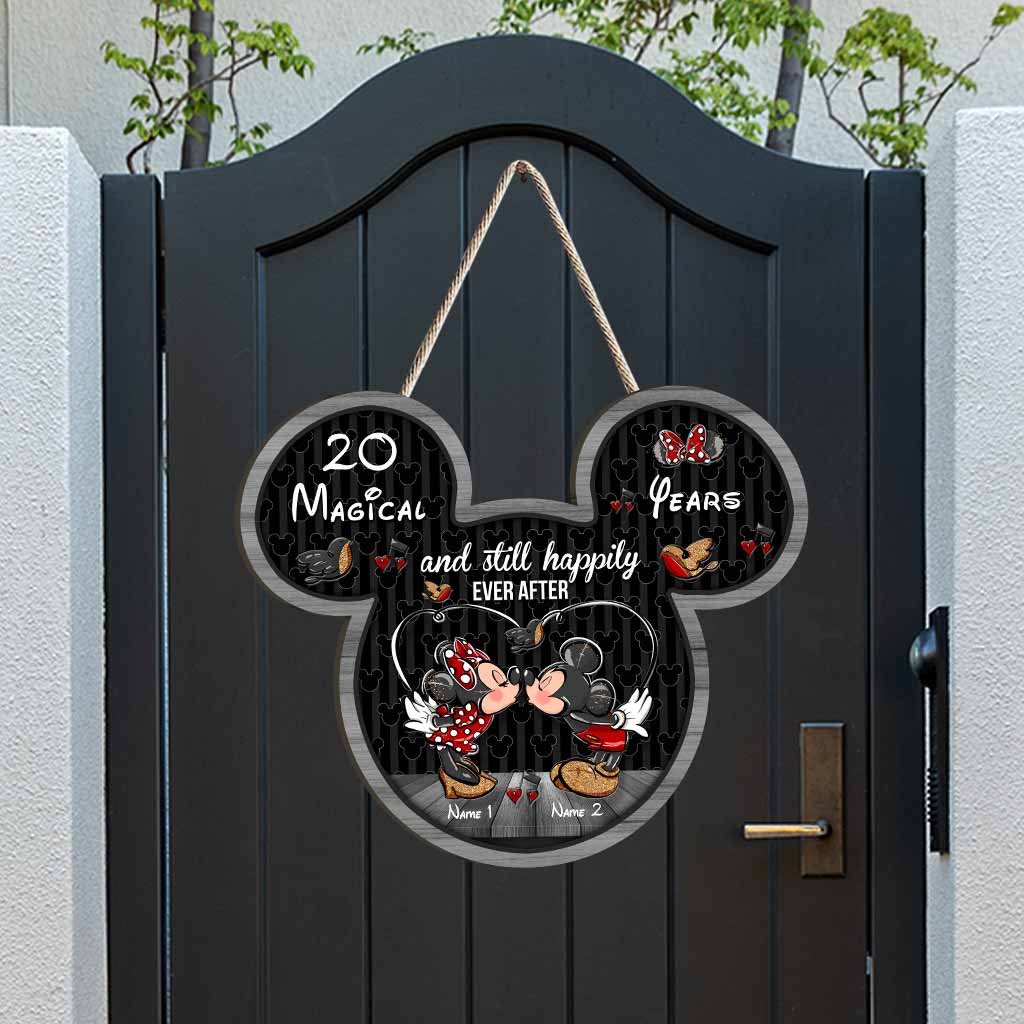 Personalized Mickey Mouse Wood Sign Custom Name Gift for Couple Anniversary Wood Sign GradoCreations
