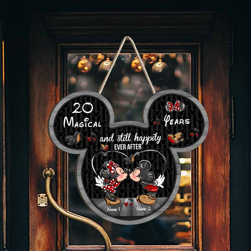 Personalized Mickey Mouse Wood Sign Custom Name Gift for Couple Anniversary Wood Sign GradoCreations