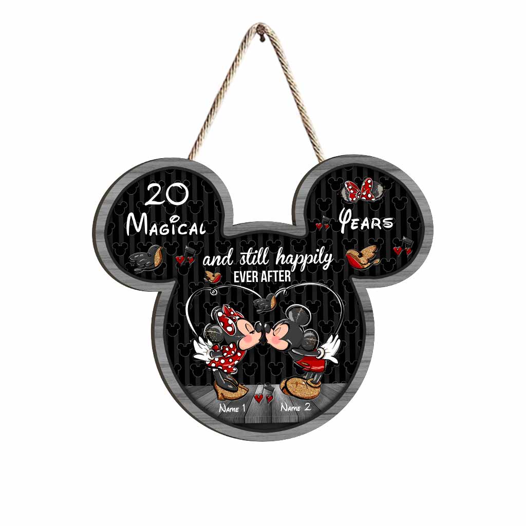 Personalized Mickey Mouse Wood Sign Custom Name Gift for Couple Anniversary Wood Sign GradoCreations
