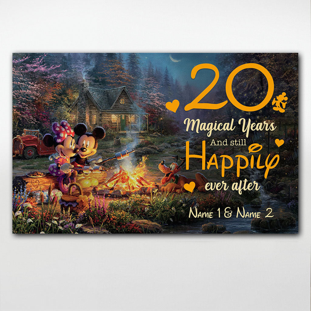 Personalized Couple Mouse Poster Custom Name Gift for Anniversary Canvas and Poster GradoCreations