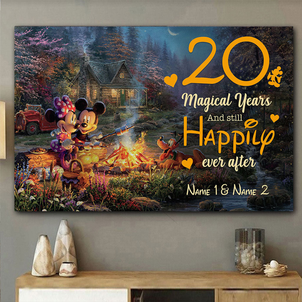 Personalized Couple Mouse Poster Custom Name Gift for Anniversary Canvas and Poster GradoCreations