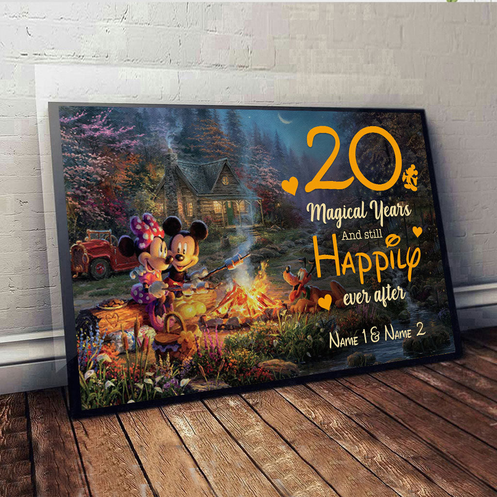 Personalized Couple Mouse Poster Custom Name Gift for Anniversary Canvas and Poster GradoCreations