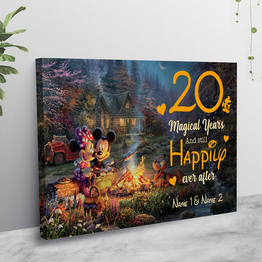 Personalized Couple Mouse Poster Custom Name Gift for Anniversary Canvas and Poster GradoCreations