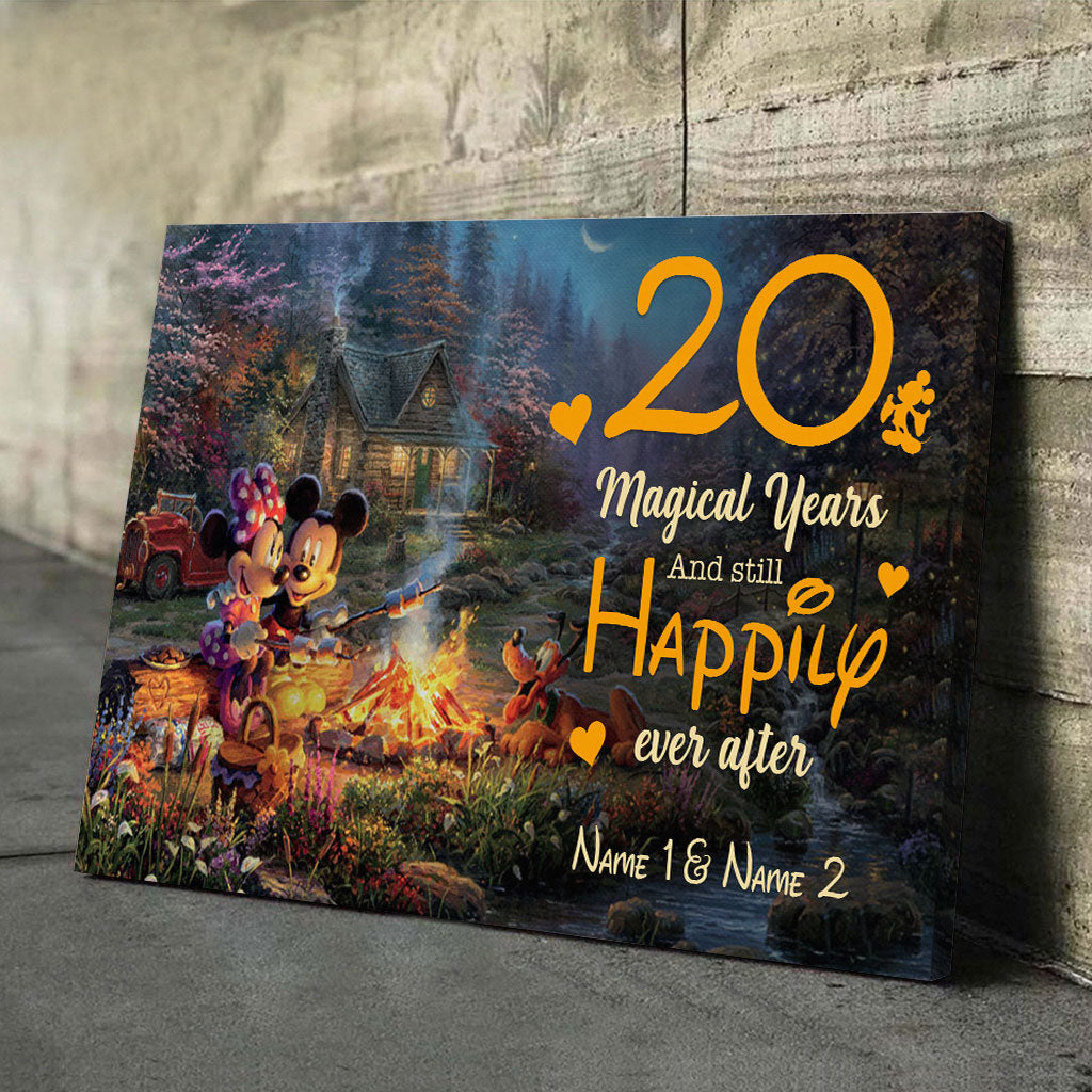 Personalized Couple Mouse Poster Custom Name Gift for Anniversary Canvas and Poster GradoCreations