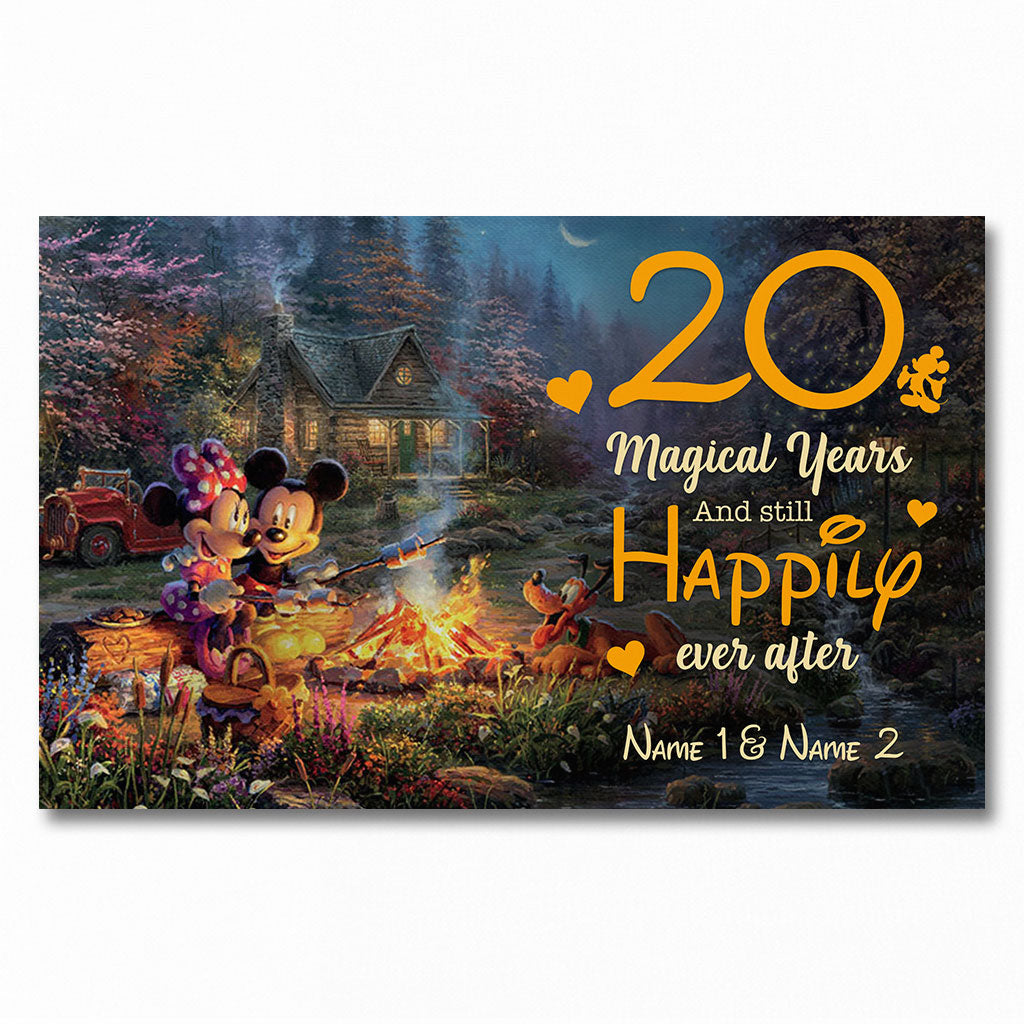 Personalized Couple Mouse Poster Custom Name Gift for Anniversary Canvas and Poster GradoCreations