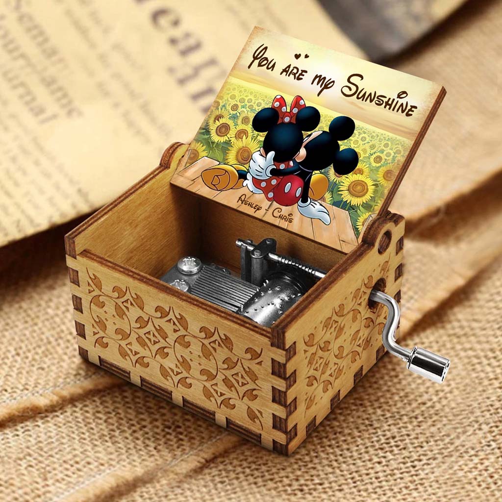 Personalized Hand Crank Music Box Couple Gift You Are My Sunshine Hand Crank Music Box GradoCreations