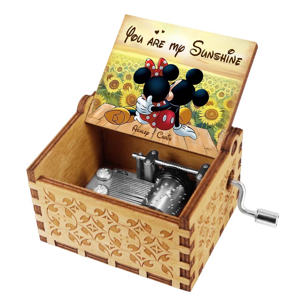 Personalized Hand Crank Music Box Couple Gift You Are My Sunshine Hand Crank Music Box GradoCreations