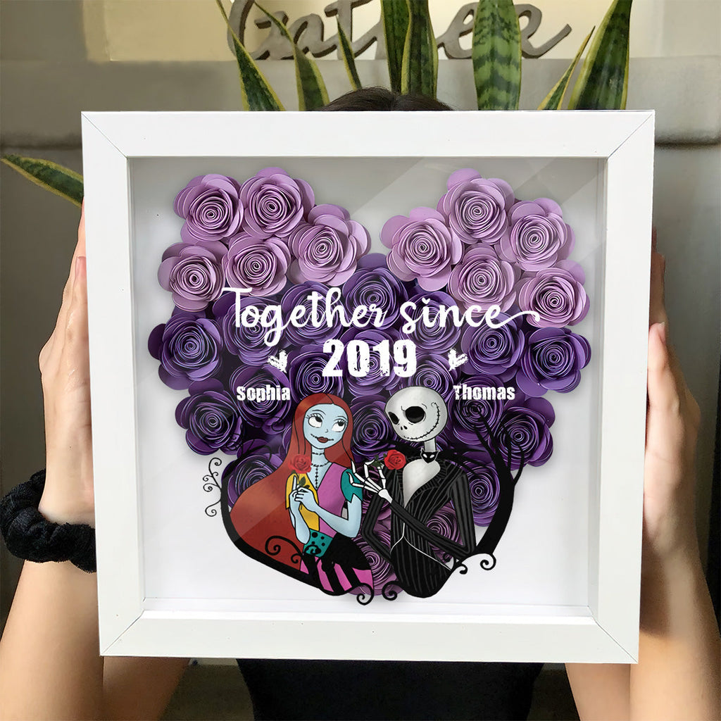 Personalized Flower Shadow Box Custom Date Gift for Couples Flower Shadow Box GradoCreations