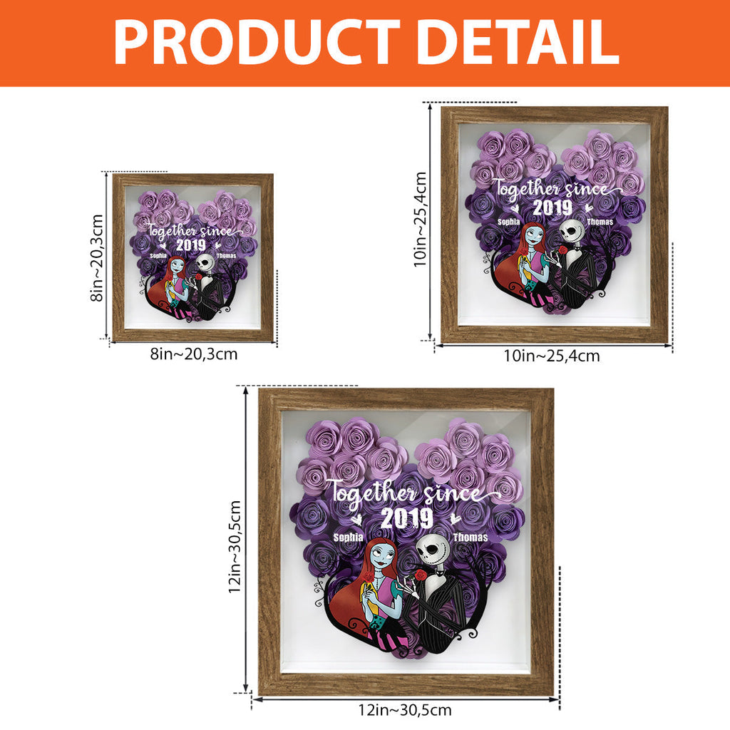 Personalized Flower Shadow Box Custom Date Gift for Couples Flower Shadow Box GradoCreations